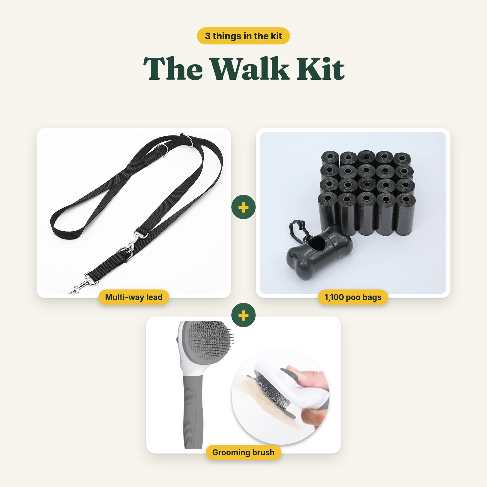 Walk Kit: Multi-Way Lead, Poo Bags & Brush